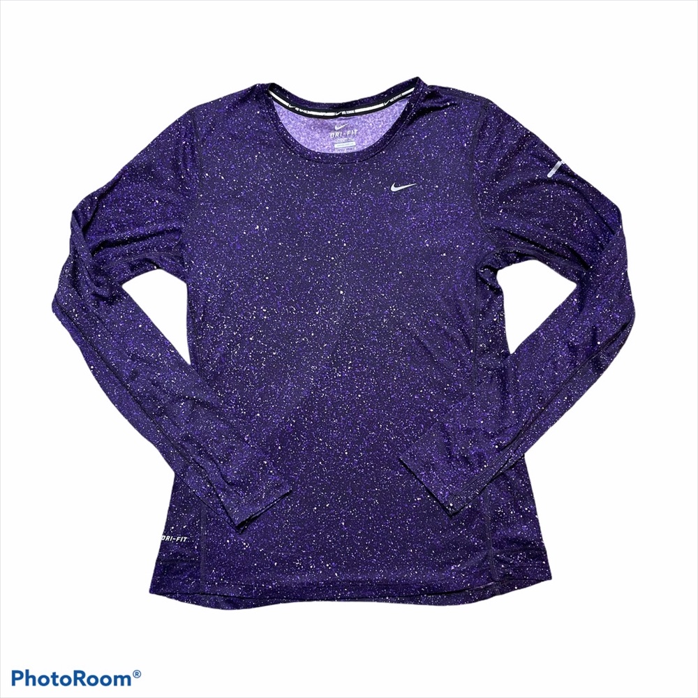 Nike Dri-Fit Miler Long Sleeve Purple Galaxy Top